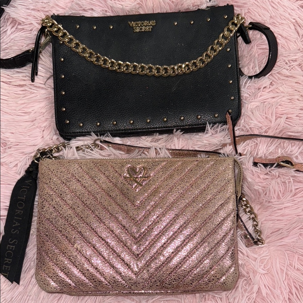 Victoria's Secret Black and Pink Clutches & Wristlets